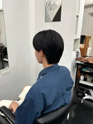 ミディアム メンズ 【ヤマザキアヤメ】 艶カラー/縮毛矯正のヘアスタイル