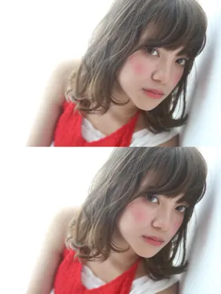 ミディアム カラー シアカラー×髪質改善 技術保証/浦前翼のヘアスタイル
