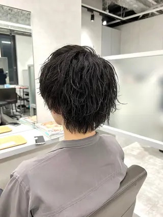 ショート メンズ 関西センターパート メンズモデル募集のヘアスタイル