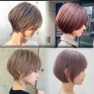 ショート ❤️ブリーチなし💚 ダブルカラー平野実花のヘアスタイル