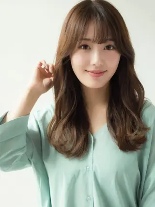 カラー ロング 韓国風ヘア✨ 永岡 はるのヘアスタイル