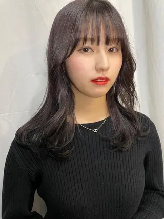セミロング カラー ヘアアレンジ 髙塚碧🇰🇷 韓国ヘア🎗️のヘアスタイル