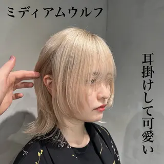 ミディアム 🐺立川のウルフ屋 さん🐺おかみ🐺のヘアスタイル