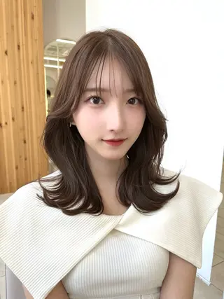 ミディアム カラー ナチュラル韓国ヘア 🇰🇷塚田凌太のヘアスタイル
