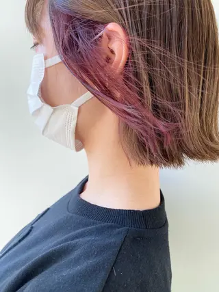 ミディアム カラー 桑原 菜摘のヘアスタイル