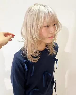 ミディアム カラー MARU パーマ/レイヤーのヘアスタイル