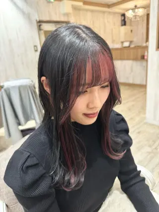 ミディアム カラー おのだ あやなのヘアスタイル