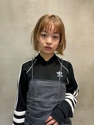 ショート カラー パーマ 💕ハイトーン/ダメ ージ特化/MAO💕のヘアスタイル