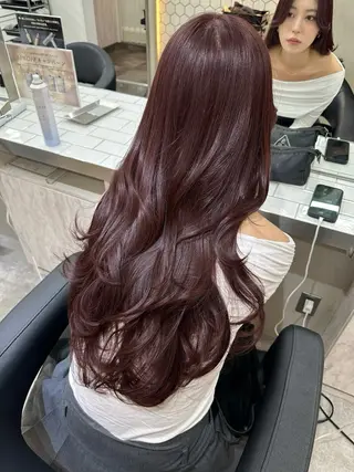 ロング カラー ミディアムレイヤー 添田晃基のヘアスタイル