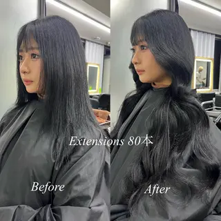 ロング カラー シールエクステ特化 ハイトーン、NANAのヘアスタイル