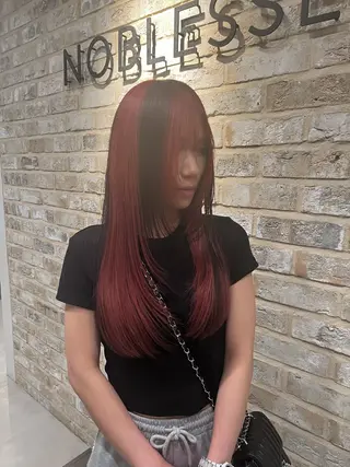 ロング カラー 和夢/メンズカット/ パーマ/ハイトーンのヘアスタイル