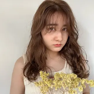 セミロング 透明感カラー♡ 岡部瑠里のヘアスタイル