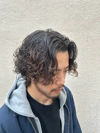 パーマ メンズ メンズパーマ眉毛 特化アユム🔥のヘアスタイル