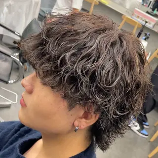 ミディアム パーマ ヘアアレンジ メンズ fifth 石川 凪のヘアスタイル