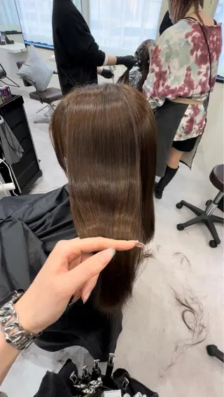 ロング 韓国風✨髪質改善✨ 縮毛矯正✨松浦知奈美のヘアスタイル