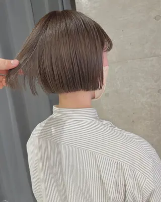 ショート カラー ボブパーマコテ巻き風 パーマNo1深江秀平のヘアスタイル