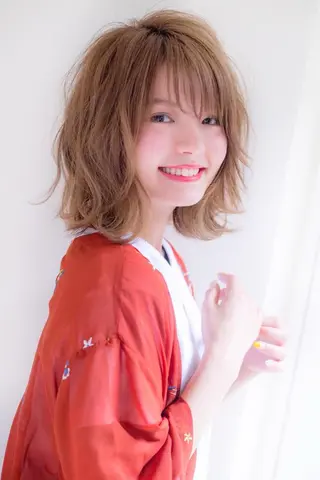 ミディアム カラー パーマ メンズ キッズ マツエク・マツパ レイヤー＆カラー 人気美容師倉崎涼のヘアスタイル