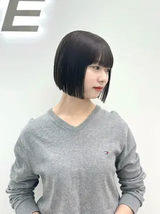 ショート カラー ヘアアレンジ 縮毛矯正🤍 盛れるボブ/ひかりのヘアスタイル