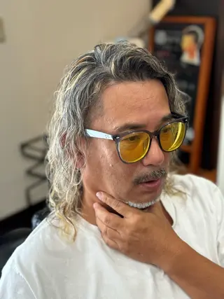 ロング カラー パーマ メンズ 早川 太貴のヘアスタイル
