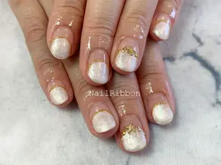 ネイル ネイルリボン 受付スタッフのネイルデザイン