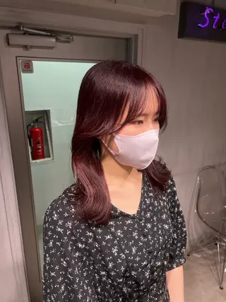 ミディアム カラー NANAMI🩵 大人可愛い韓国ヘアのヘアスタイル