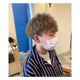 ショート パーマ メンズ 菊池大一 溝の口パーマのヘアスタイル