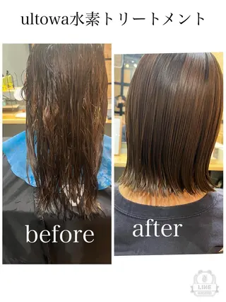 セミロング カラー パーマ ヘアアレンジ メンズ キッズ ネイル マツエク・マツパ アイブロウ 久木原 ゆりのヘアスタイル