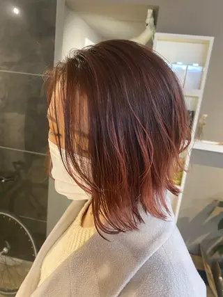 ミディアム カラー ヘアアレンジ メンズ キッズ ネイル マツエク・マツパ 透明感カラー🤎 ゆりのヘアスタイル
