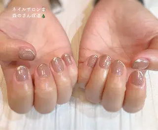 ネイル ショートネイル 森のさんぽ道のネイルデザイン