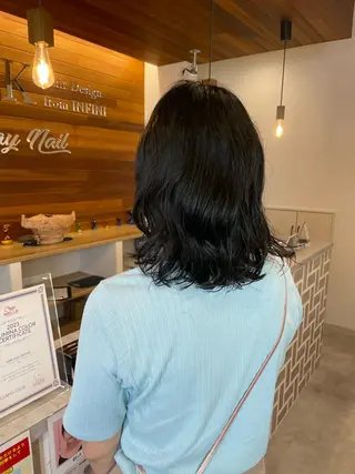 ミディアム パーマ やまこし 美裕樹のヘアスタイル