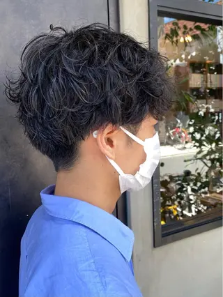 ショート パーマ メンズ 【扉gate】野崎 英幸のヘアスタイル