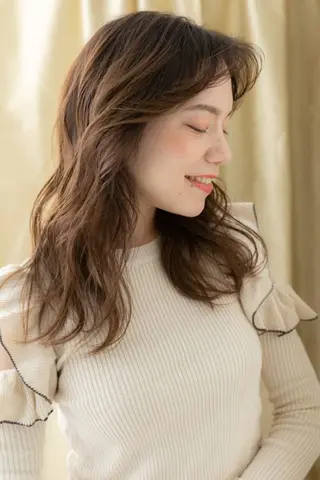 ロング カラー パーマ クセ毛解決💠艶髪 縮毛矯正💠棚村竜太のヘアスタイル