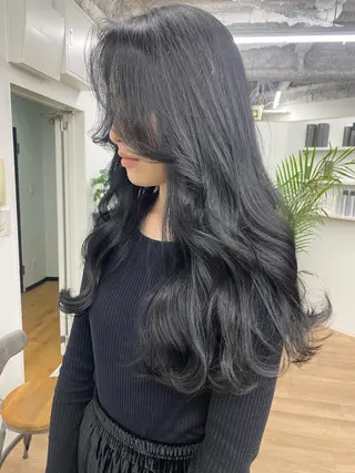 ロング カラー パーマ ヘアアレンジ メンズ キッズ ネイル マツエク・マツパ アイブロウ 韓国風×透明感カラー 髪質改善オタベシンヤのヘアスタイル