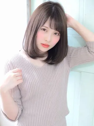ミディアム カラー パーマ ヘアアレンジ ネイル マツエク・マツパ ◆感動口コミ/最小顔 理論カット◆森口 峻のヘアスタイル