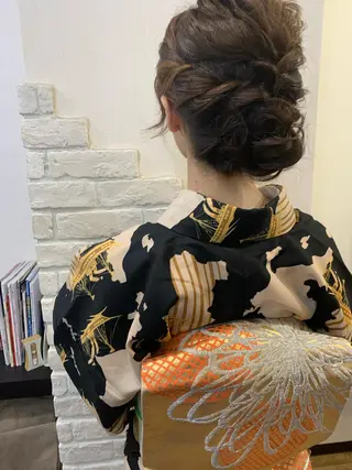 ロング ヘアアレンジ きむえり/髪質改善 /うねり広がり改善のヘアスタイル