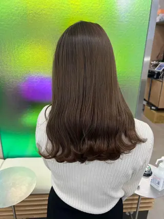 セミロング カラー パーマ ヘアアレンジ 【ヘアケア特化型】 newi天王寺のヘアスタイル