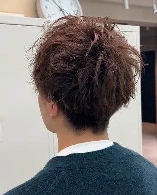 ショート パーマ メンズ ボブ・パーマ特化 🌟フジタのヘアスタイル
