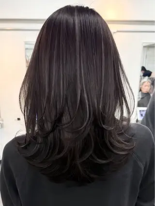 セミロング カラー ハイライト/レイヤー 河原町/Manatoのヘアスタイル