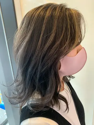 ミディアム カラー 美髪形成！色素改善！ 秋田　和輝のヘアスタイル