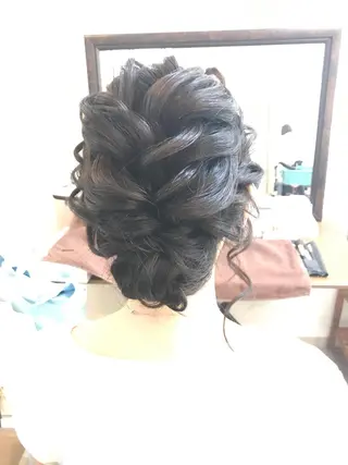 セミロング ヘアアレンジ 早朝✨ヘアセット 着付け/清水玲歌のヘアスタイル