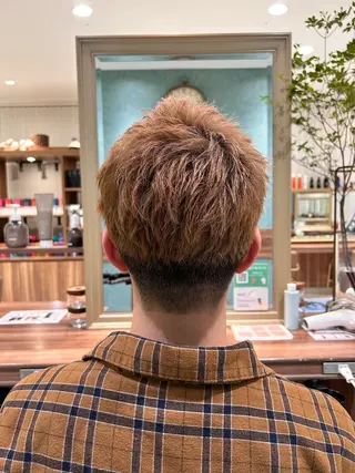 メンズ 生活が楽になる縮毛/ ブリーチなしレッドのヘアスタイル