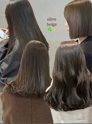 セミロング カラー 縮毛矯正✨透明感 ☘️mariamuのヘアスタイル