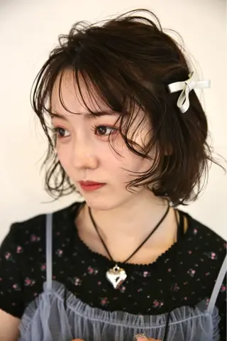 ミディアム カラー ヘアアレンジ ユウナ🎀レイヤー/ 暖色カラーのヘアスタイル