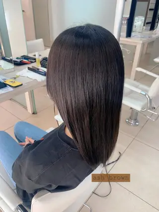 セミロング カラー ✂︎レディース のメンズカット屋さんのヘアスタイル