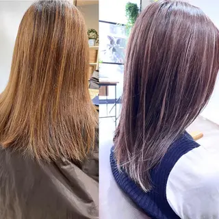 セミロング ハイライト／艶カラー 大河シンジのヘアスタイル