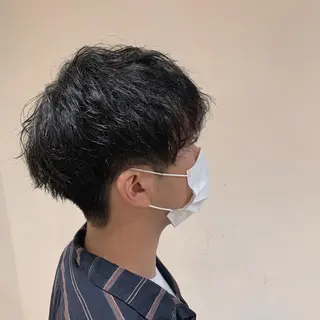 ショート パーマ メンズ 🕊mtm🫧梅田/ 定額制/透明感/艶髪のヘアスタイル