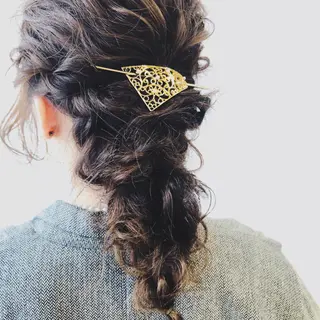 セミロング ヘアアレンジ 金子 富士のヘアスタイル