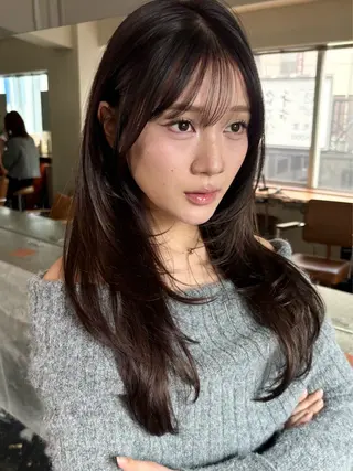 セミロング レイヤー/顔周り/ 透明感/ののか💞のヘアスタイル