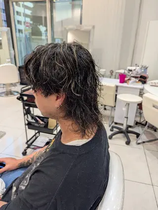 メンズ ミディアム カラー パーマ 髪質改善 カミムラのヘアスタイル