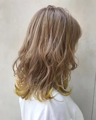 ミディアム カラー ヘアアレンジ 【韓国艶カラー🎀】 添田 菜摘のヘアスタイル